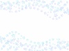 水色と青色の花の水彩フレーム背景