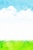 水彩タッチの青空と草のイラストカード