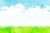 水彩タッチの青空と草のイラストカード