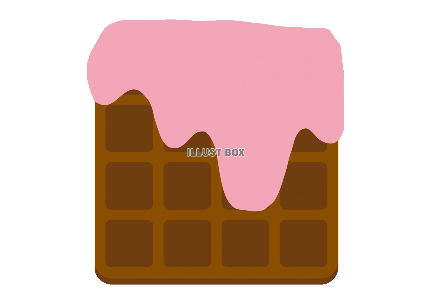 8_イラスト_ チョコワッフル・イチゴ