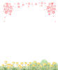 桜と菜の花フレーム(縦）