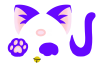 推し活　猫耳　紫