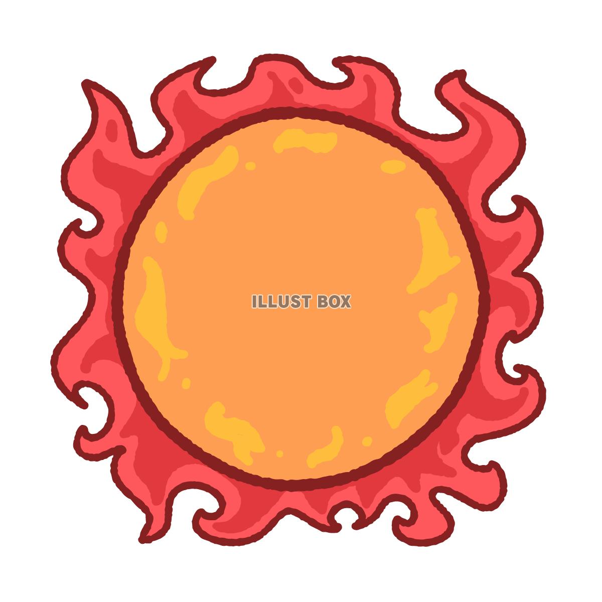 手描き風太陽のアイコンイラスト