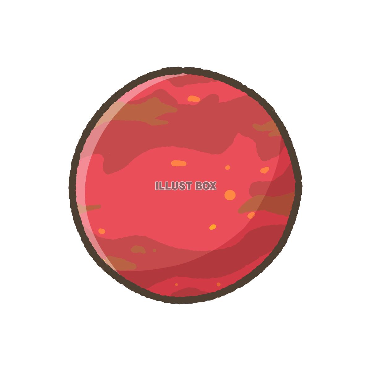 手描き風火星のアイコンイラスト