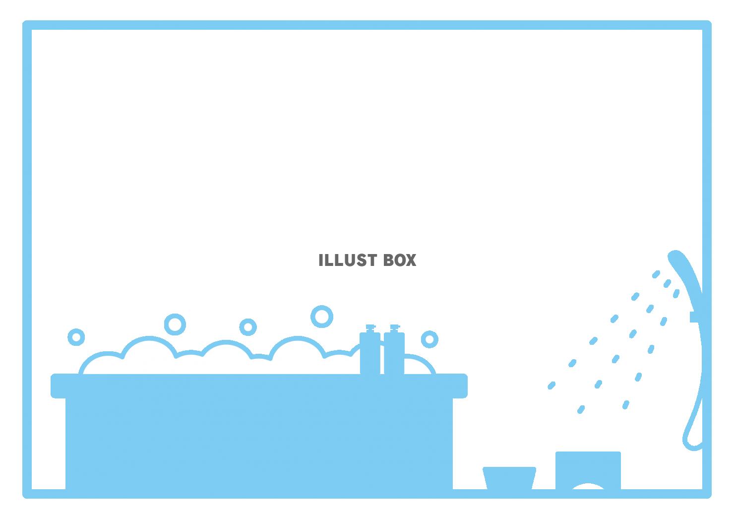 無料イラスト 9 枠 浴室