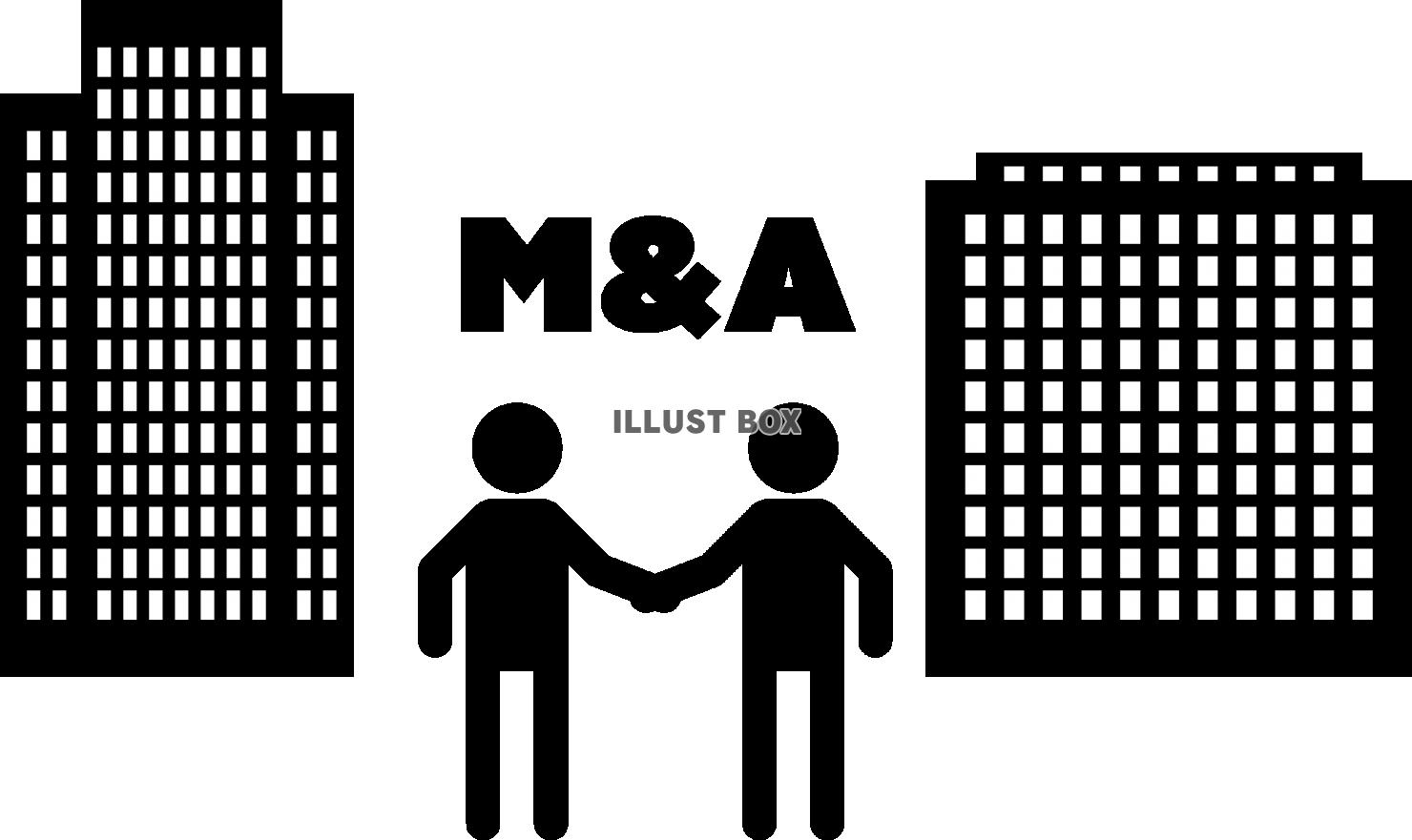 無料イラスト M A 企業の合併 買収 ピクトグラム