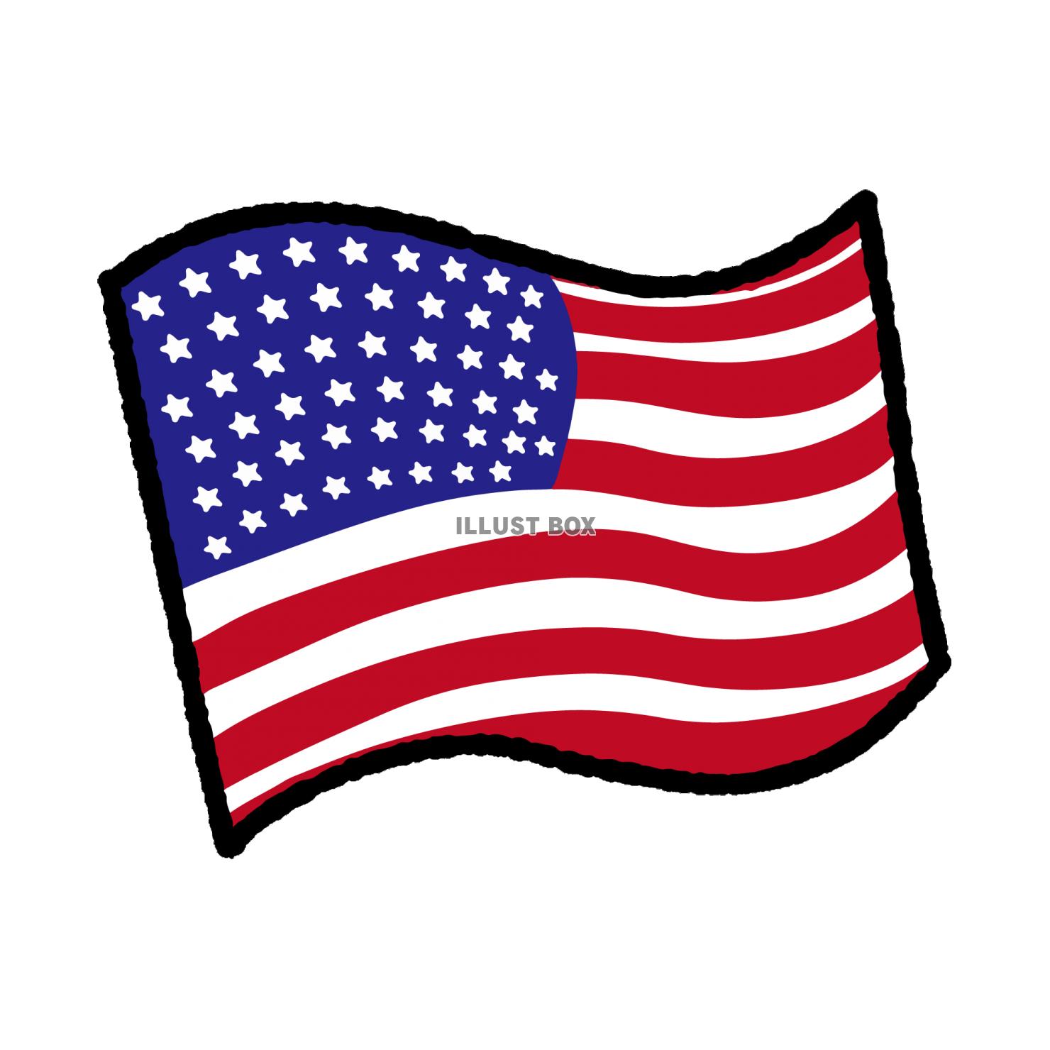 シンプルなアメリカの国旗イラスト