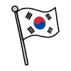 棒についた韓国の国旗イラスト