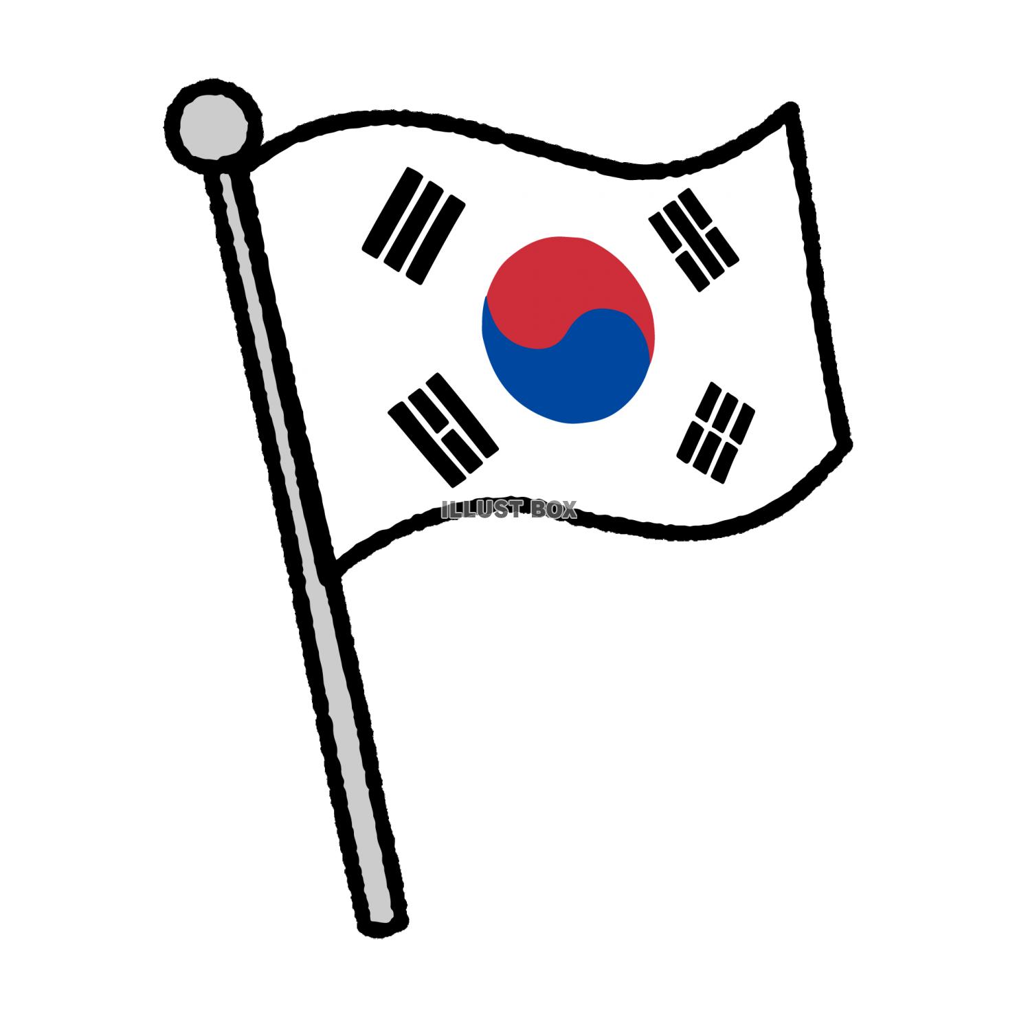 棒についた韓国の国旗イラスト