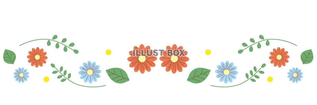 花のライン イラスト無料