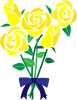 黄色いバラの花束