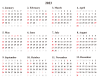 2023年　カレンダー日付け４