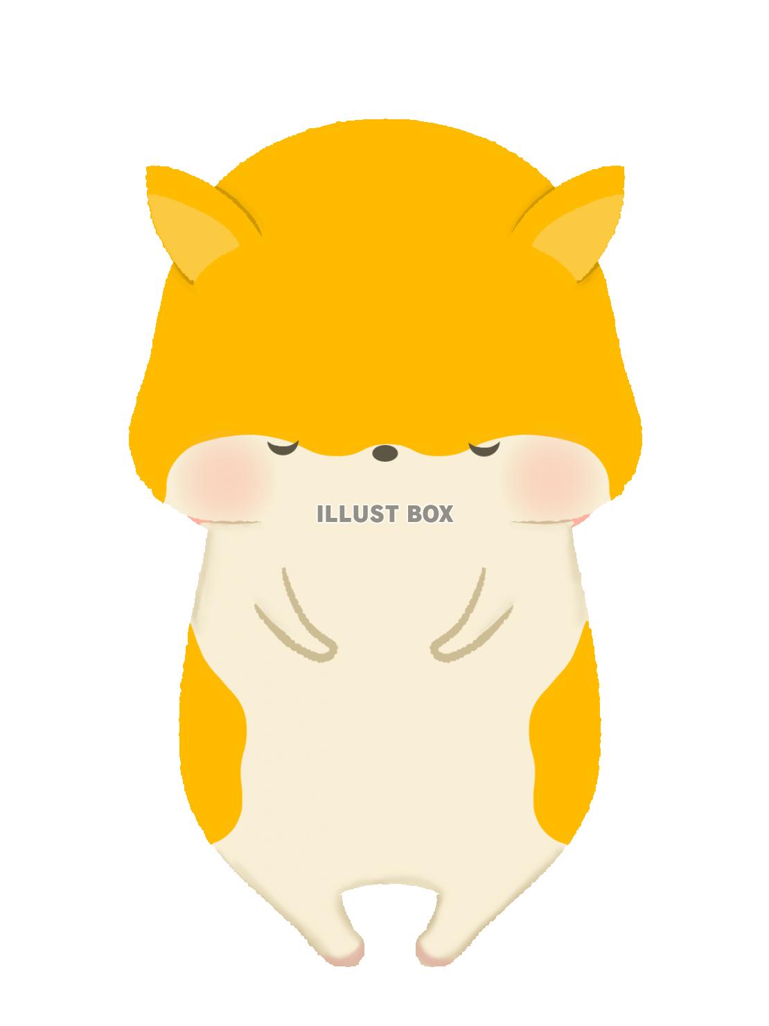 お辞儀するハムスターのイラスト　線なし