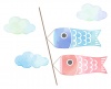 水彩タッチの鯉のぼりのイラスト