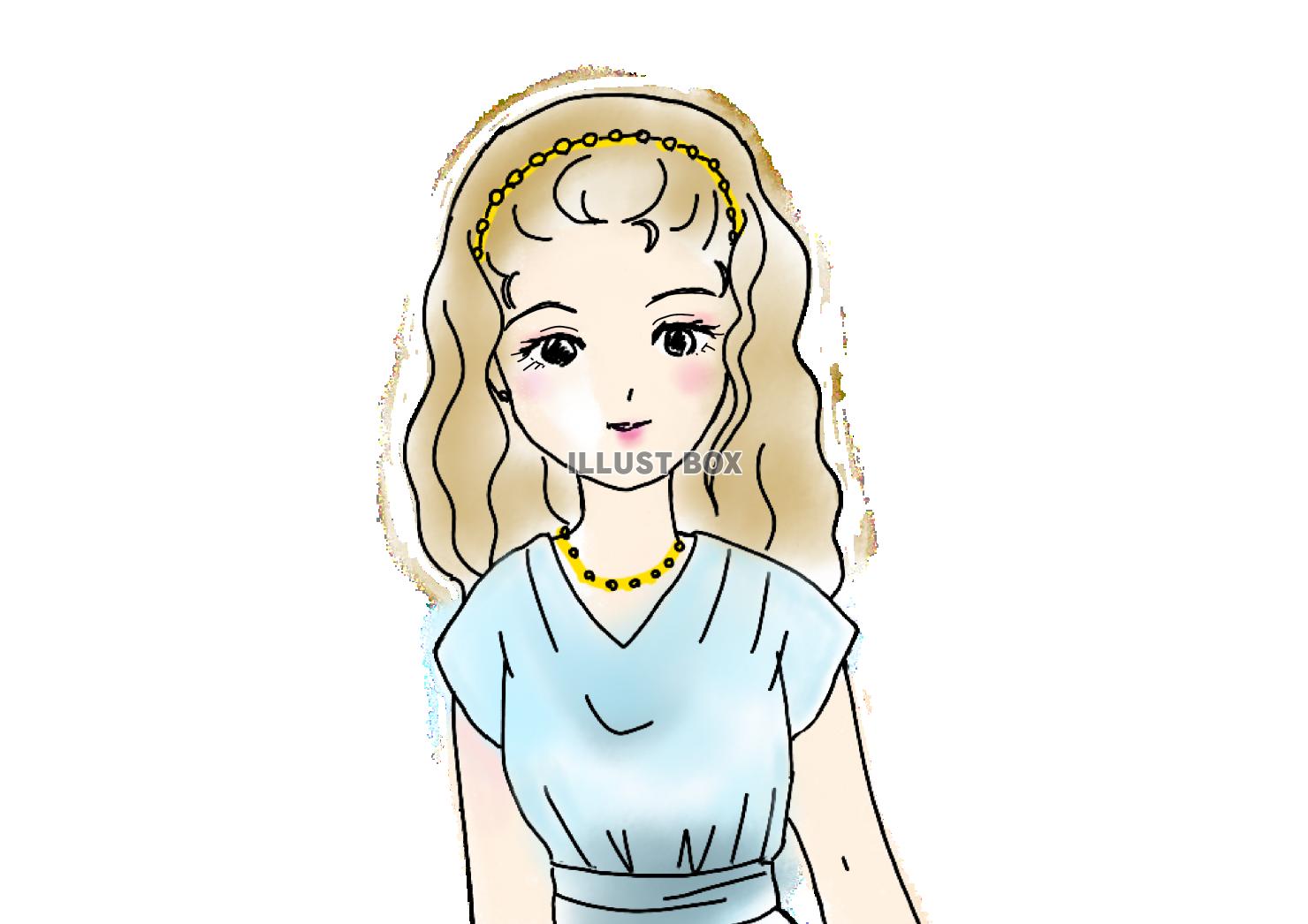 大人女子　水彩
