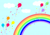 虹と風船３（紙吹雪あり）