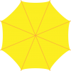 上から見た傘　黄色