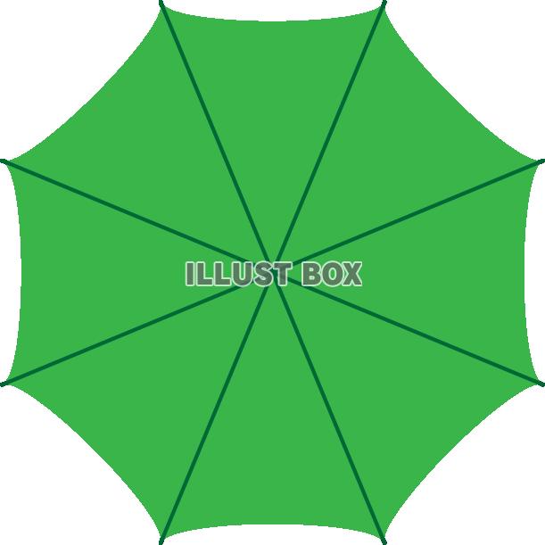 無料イラスト 上から見た傘 緑
