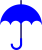 横からみた傘　青