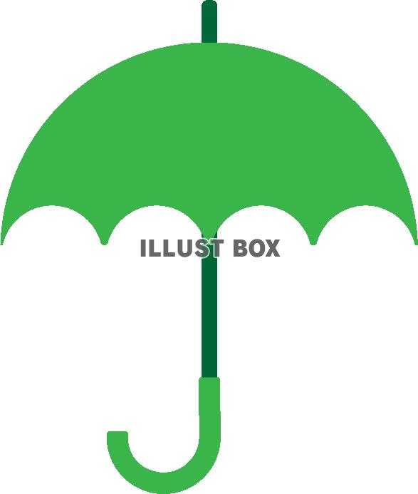 無料イラスト 横からみた傘のイラスト 緑