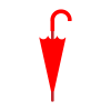 閉じた傘のイラスト　赤