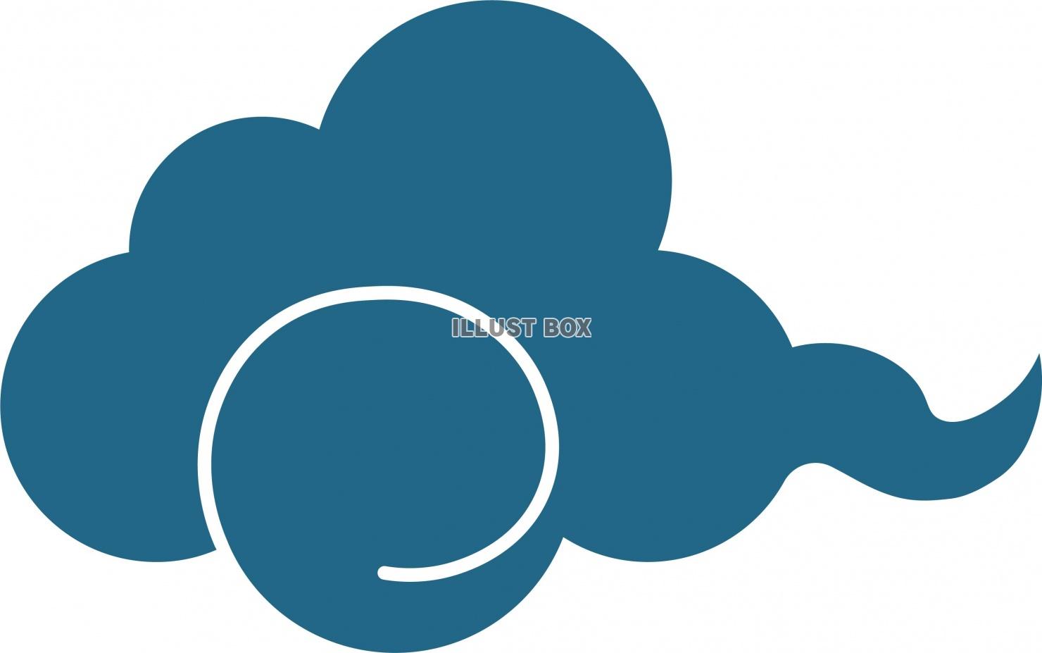 無料イラスト 中国風の青い雲のシンプルなイラスト