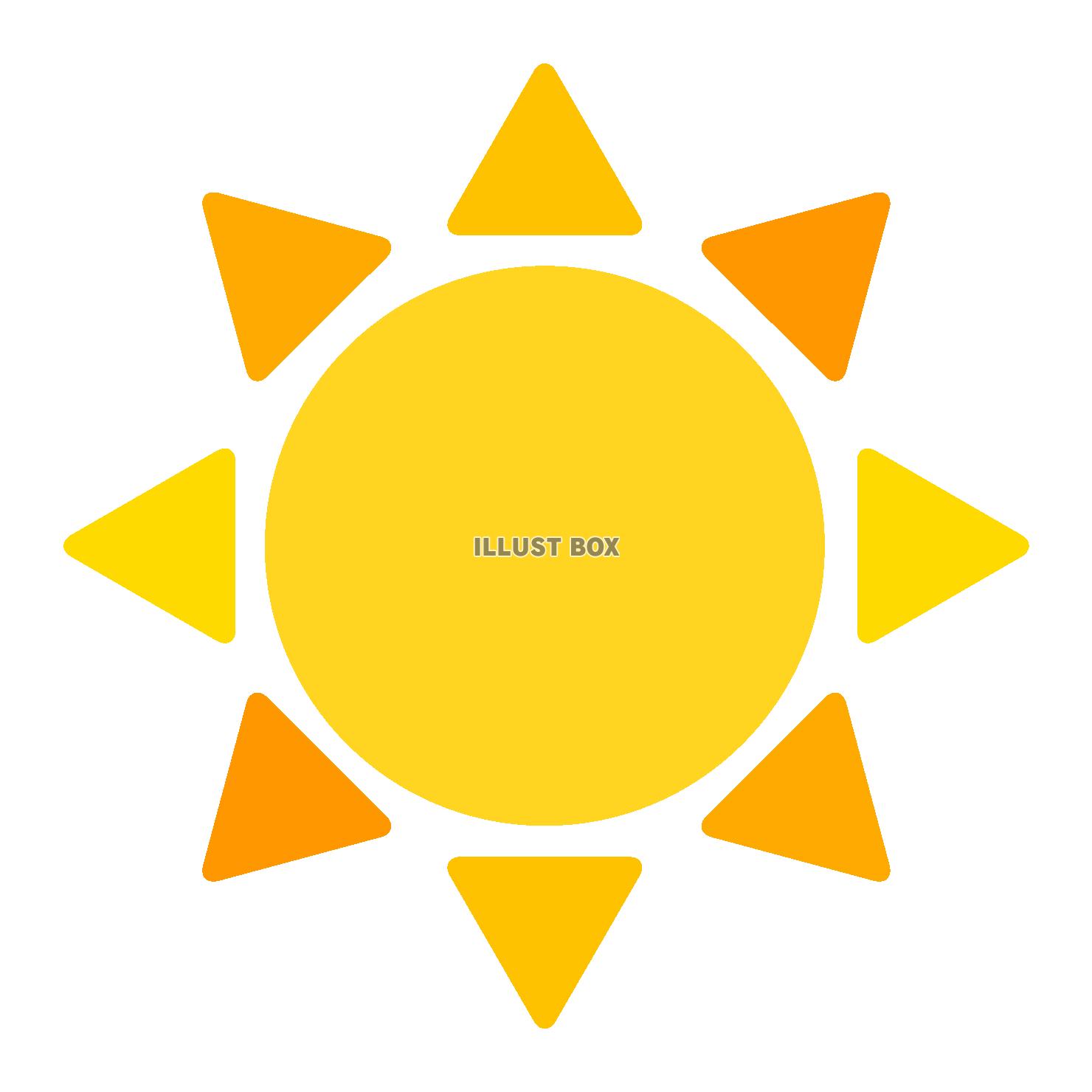 無料イラスト シンプルな太陽のイラスト２