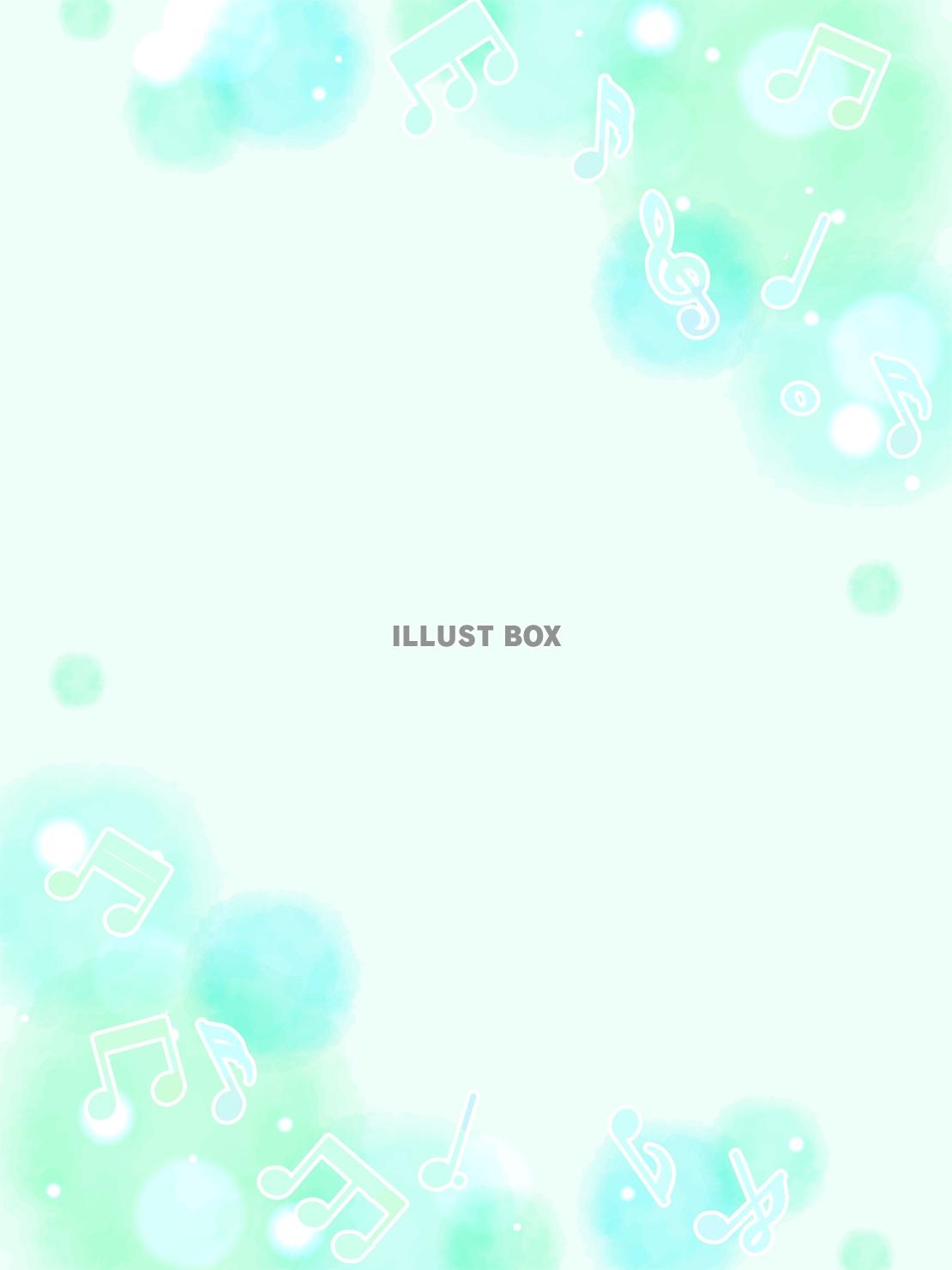 ふんわり音符のフレーム背景