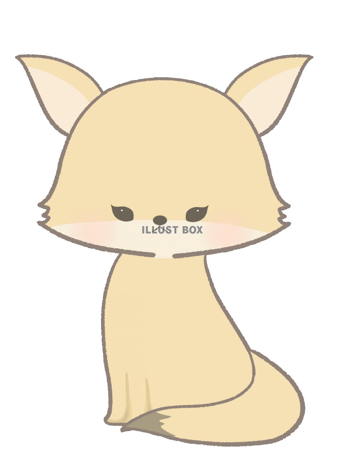シンプルなフェネックのイラスト　線あり