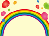 ４背景枠（下から集中線、風船、虹、紙吹雪・黄色）
