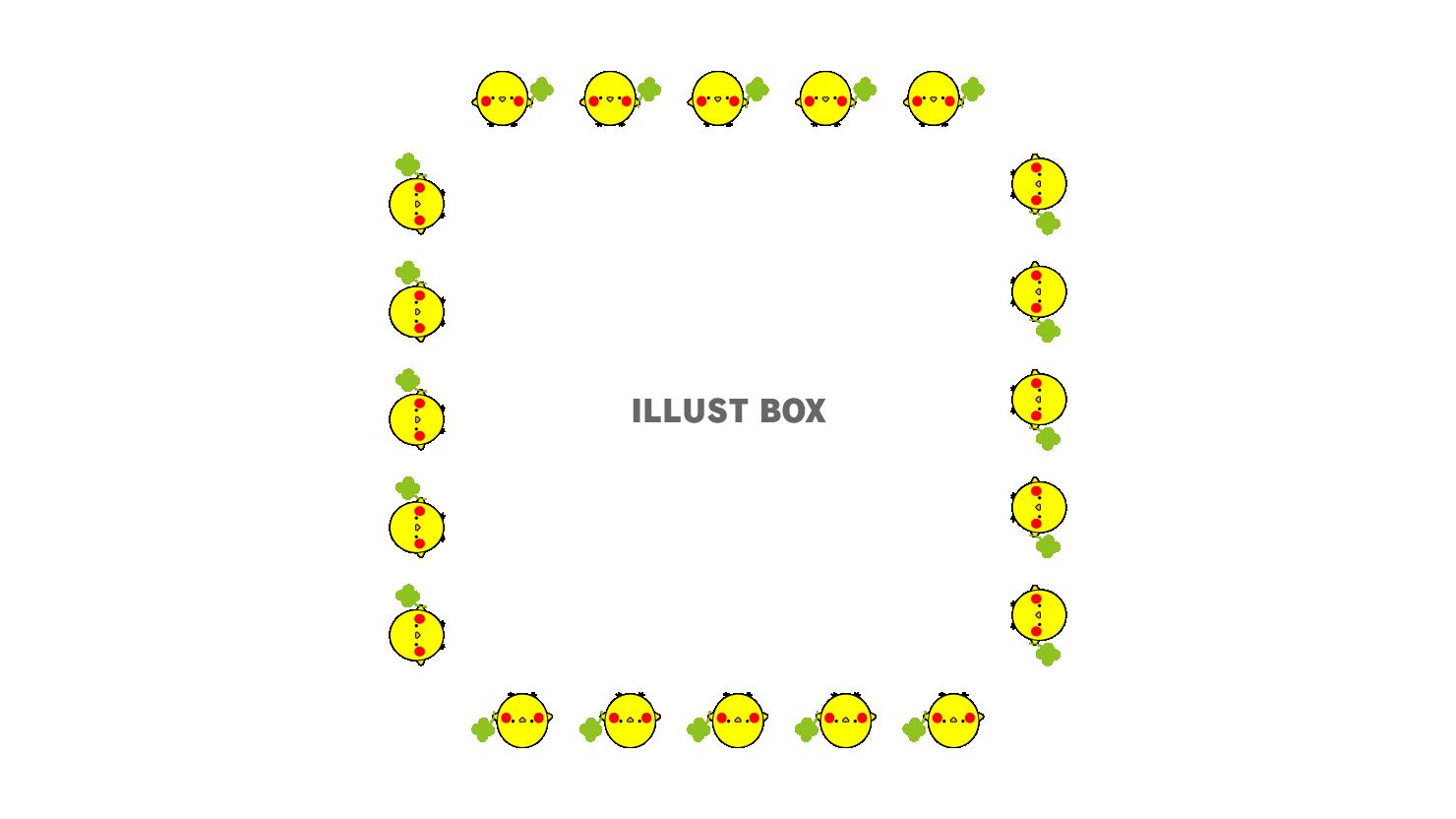 4：枠_ヒヨコ・四つ葉・正方形