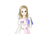 大人女子　水彩　png