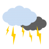 シンプルな雷雲のイラスト