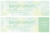 【ZIPデーターpngには文字無し】新緑カラー 優雅な音楽　チケットデザイン2種類　横向き