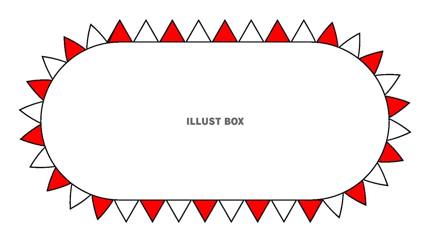 9：枠_運動会・紅白ガーランド・楕円形