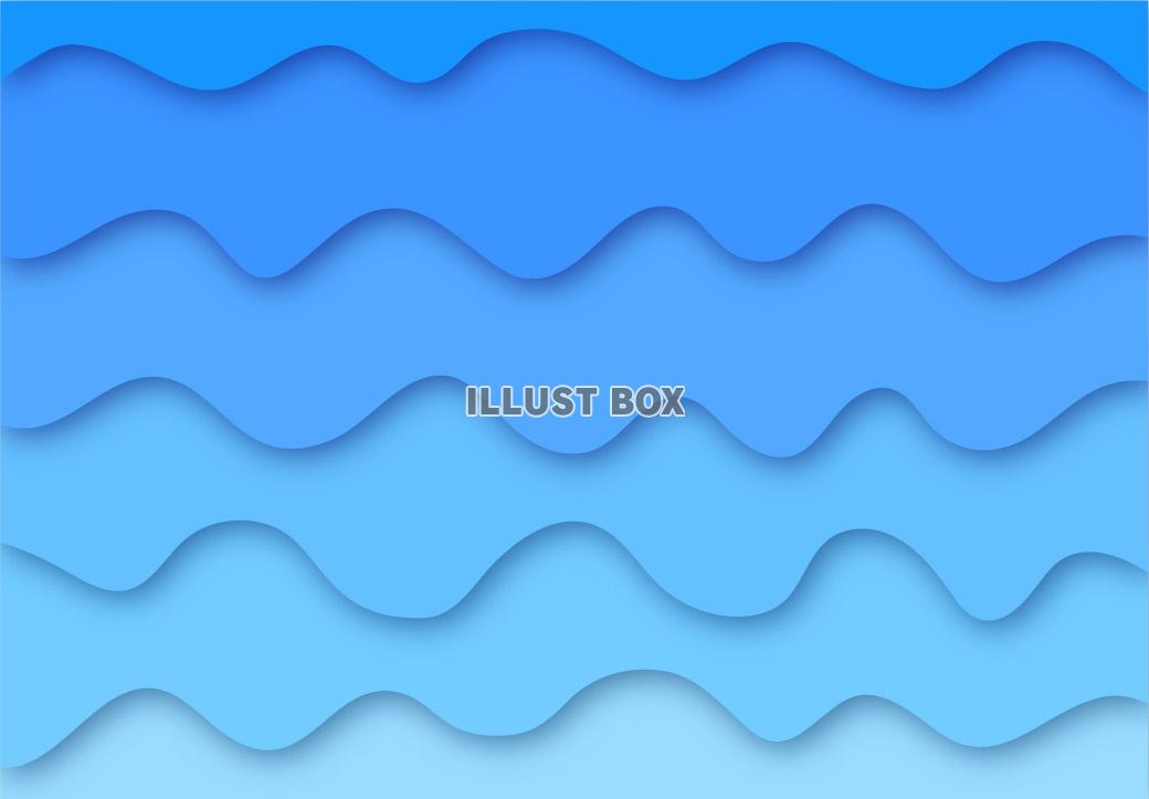波の模様の背景素材（青）