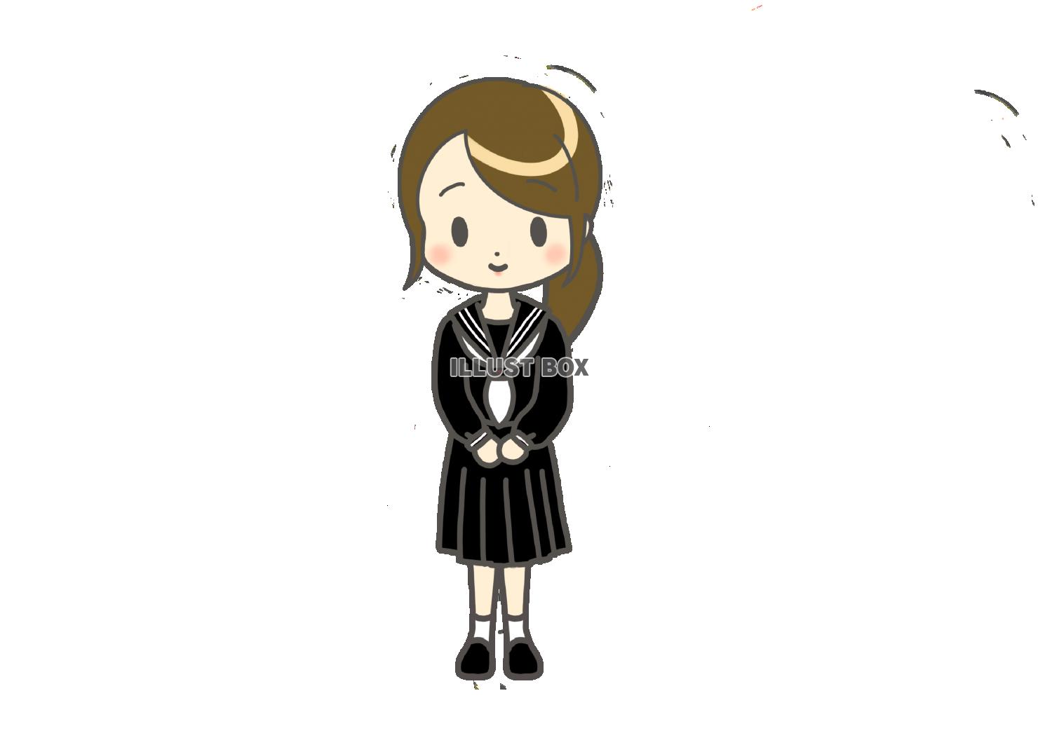 シンプル点目　女子高生　png