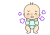 シンプル点目　咳が止まらない赤ちゃん　png