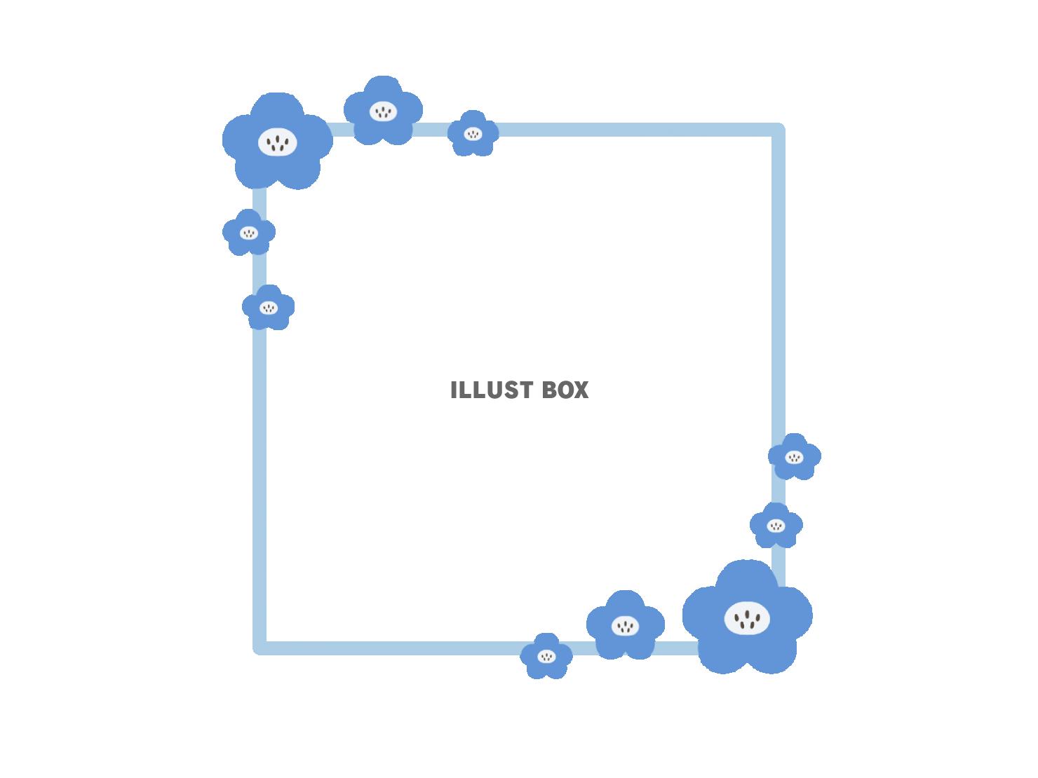ポップでかわいいネモフィラの正方形フレーム