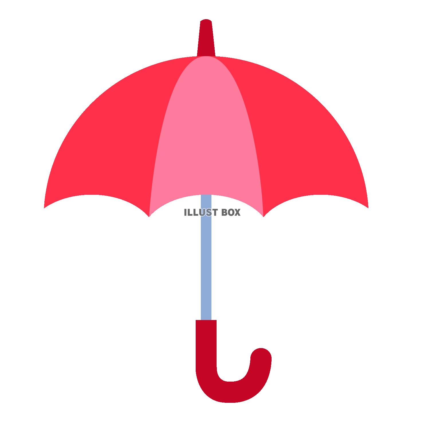 シンプルな赤の傘イラスト