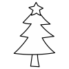 10・イラスト・木・クリスマスツリー・四角・星