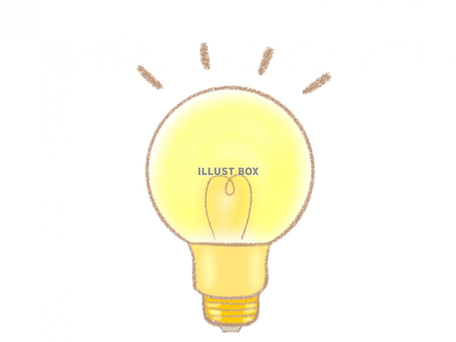 無料イラスト 電球 ひらめき アイデア 発見 ポイント 気づき 光る