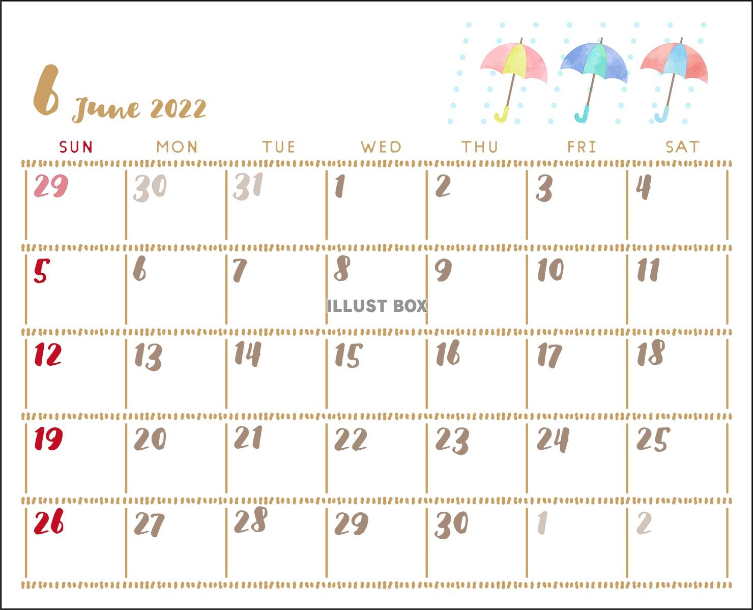 2022年6月のカレンダー