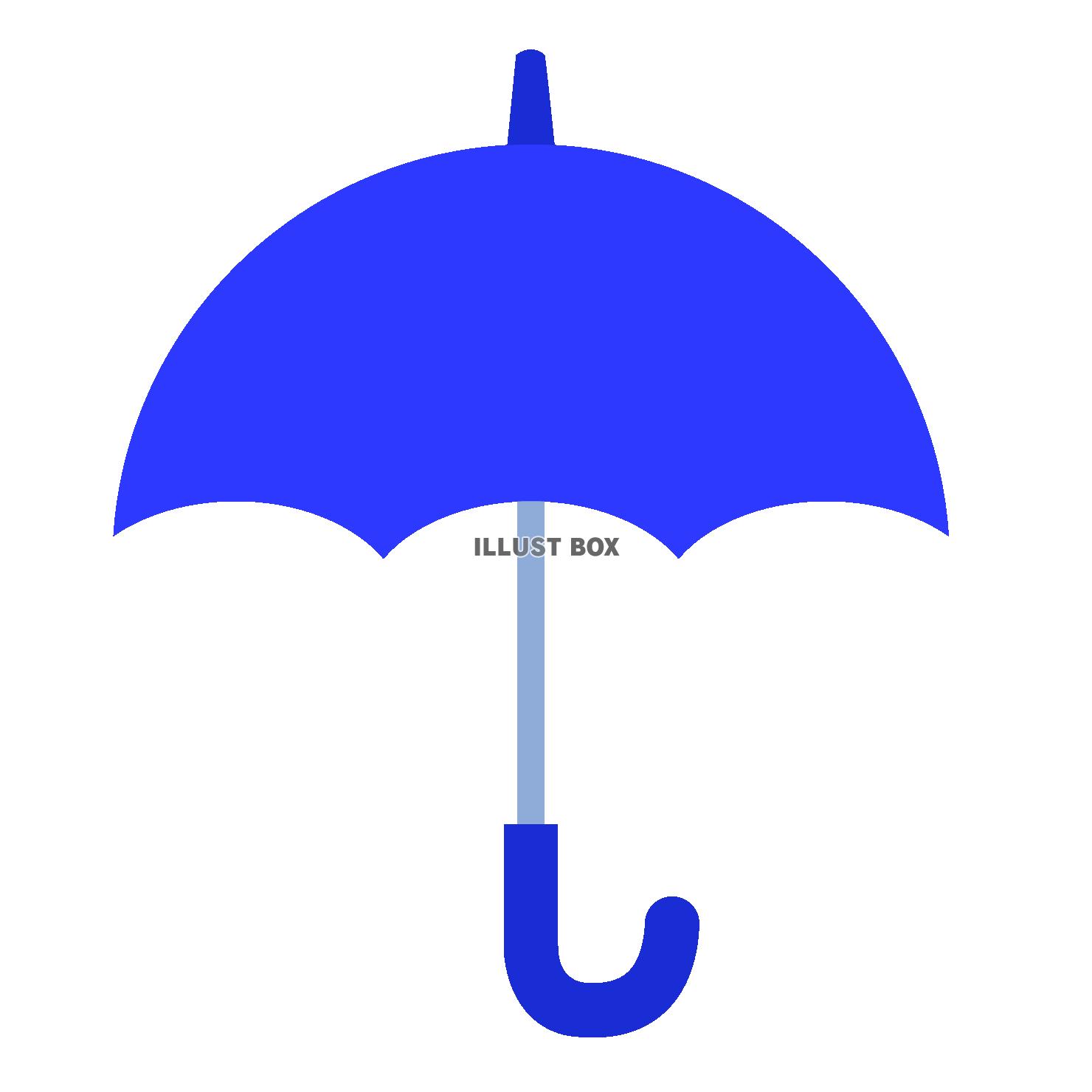 シンプルな青色の傘　ガラなし