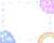 あじさいと虹のフレーム　透過png