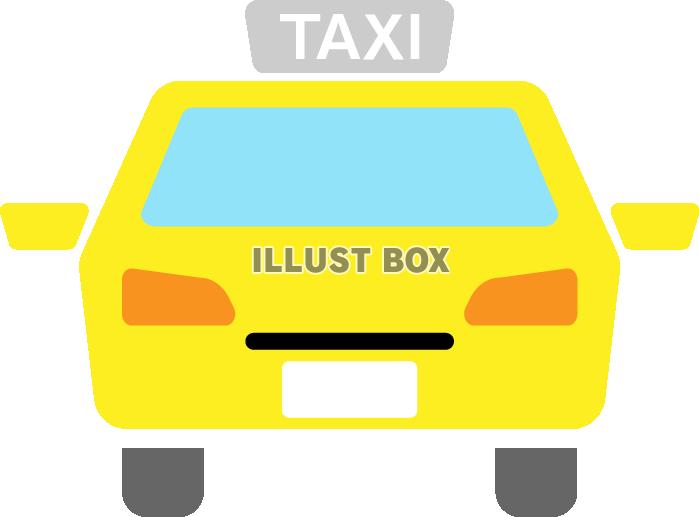 無料イラスト タクシー 正面 黄色