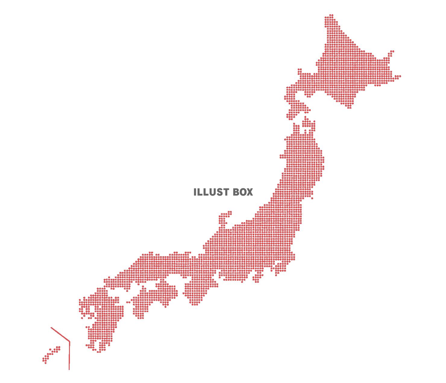 ドットの日本地図