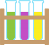 実験器具　液体の入った試験管セット
