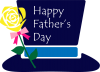 青い帽子と黄色い薔薇の父の日のイラスト