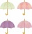 梅雨の時期にも使える傘のイラストセット